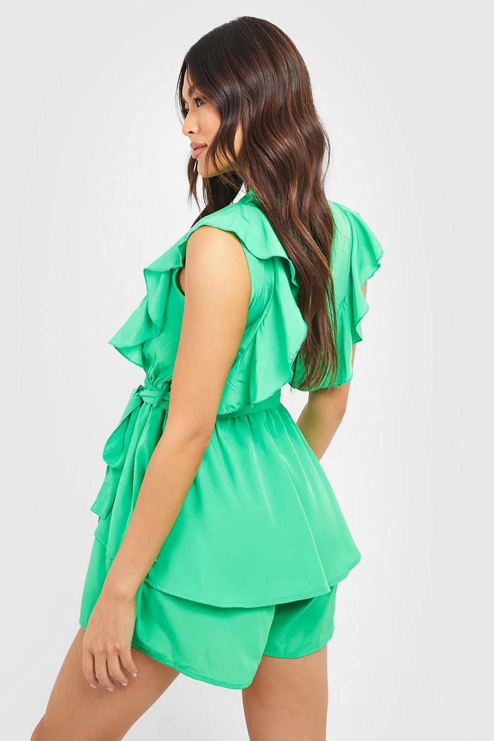 Boohoo cheap green playsuit